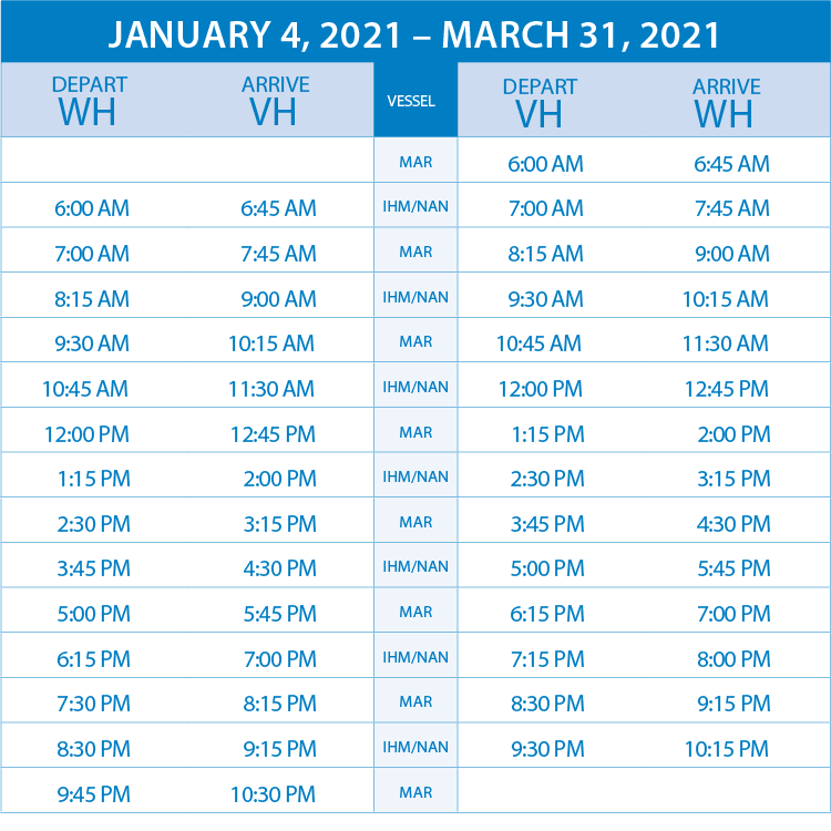 schedule jan to march