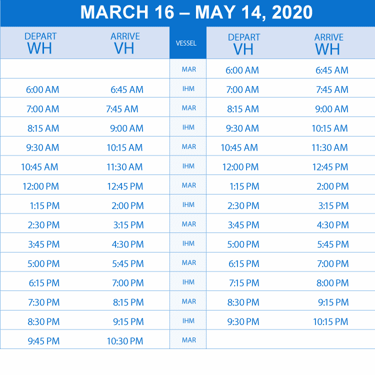 schedule march to may