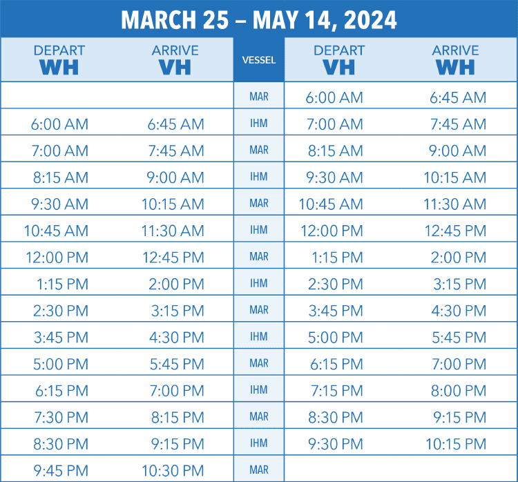 schedule march to may