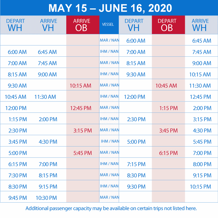 Martha's Vineyard Steamship Authority Ferry Schedule