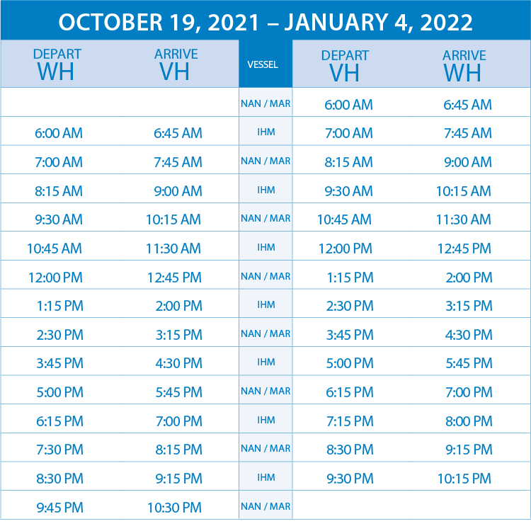 schedule  oct to jan