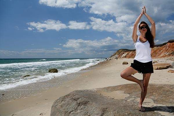 Gay Head cliffs beach yoga