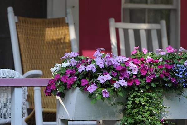 gingerbread cottage porch flowers
