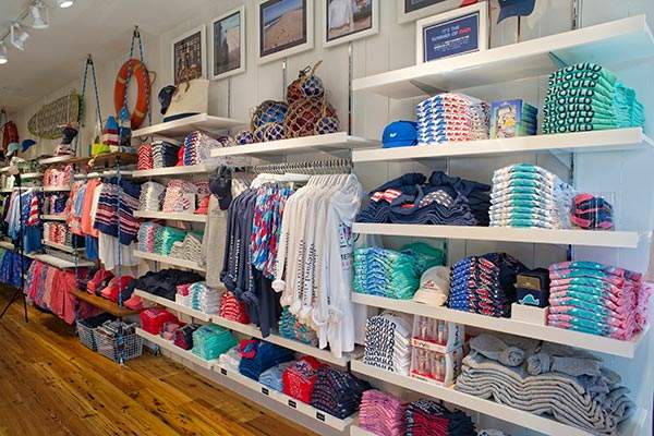 clothing store shelves