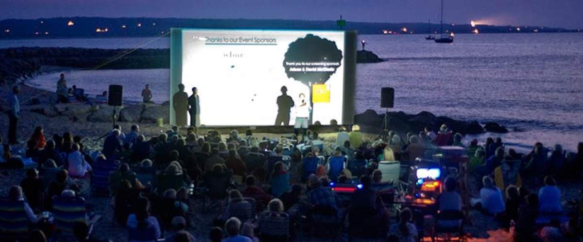 outdoor movie watch beach