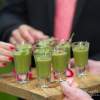 green shotglass hor d'oeuvres
